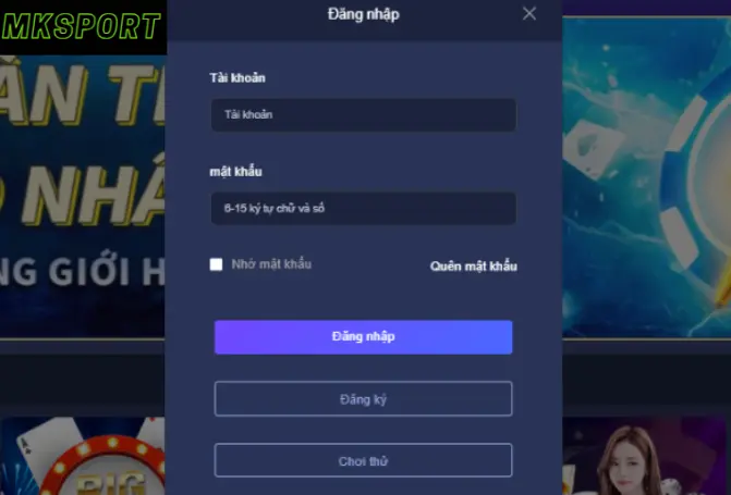 Hướng dẫn đăng nhập MKsport Pc và mobile